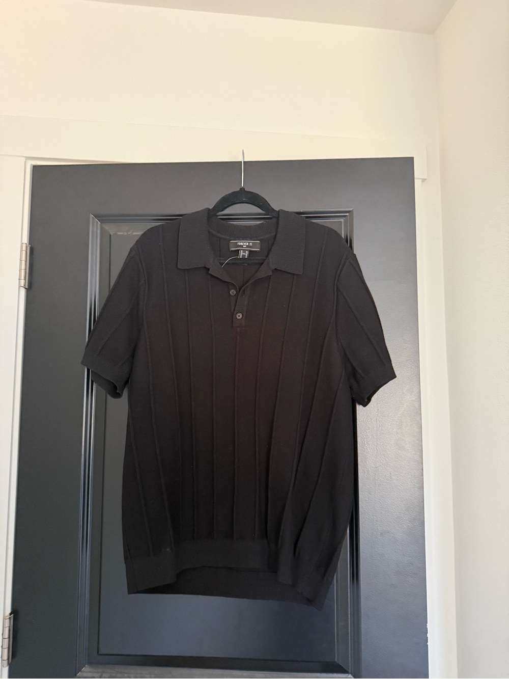 Black Men’s Knit Polo Shirt XL
